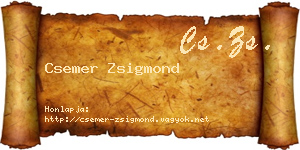 Csemer Zsigmond névjegykártya