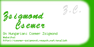 zsigmond csemer business card